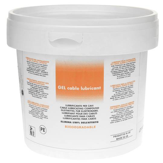 Gel lubrificante bidón 5Kg per l'inserzione del cavo per cabestrante in tubero di plastica