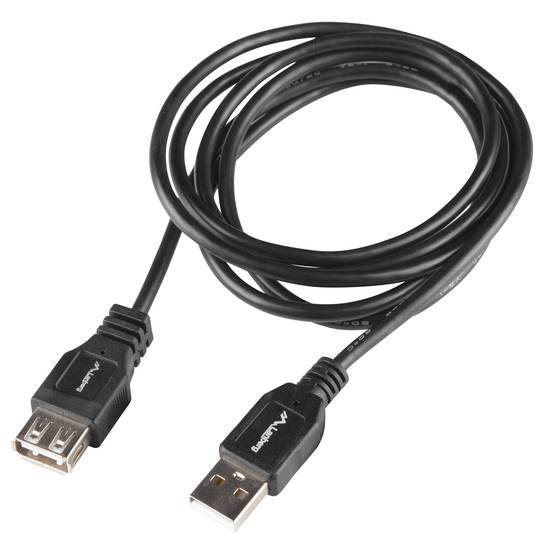 Lanberg Câble USB A Mâle vers USB A Femelle 2.0 Noir 1.8 m Black Box QC 3.0 CA-USBE-15CU-0018-BK