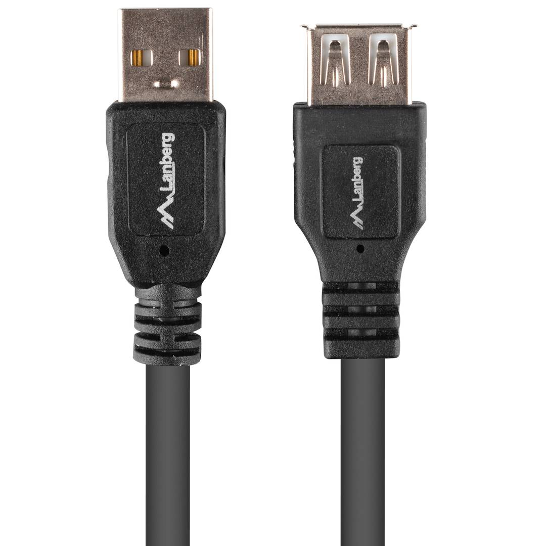 Cable USB A macho a USB A hembra de 2.0 negro de Lanberg de 1.8  m de Black Box QC 3.0 CA-USBE-15CU-0018-BK
