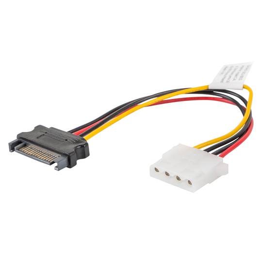 Lanberg Molex female naar SATA male voedingskabel 15 cm