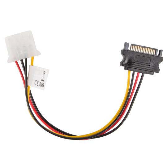 Lanberg Molex female naar SATA male voedingskabel 15 cm