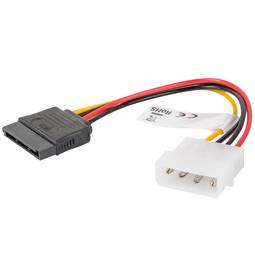 Câble d'alimentation Lanberg Molex mâle vers SATA femelle 15 cm