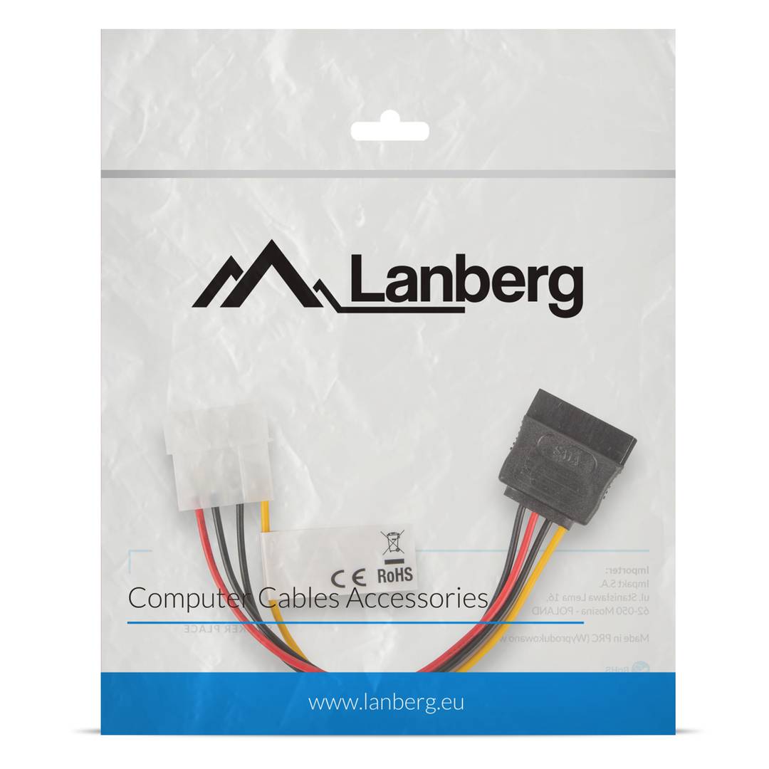 Cavo di alimentazione Lanberg Molex maschio a SATA femmina 15 cm
