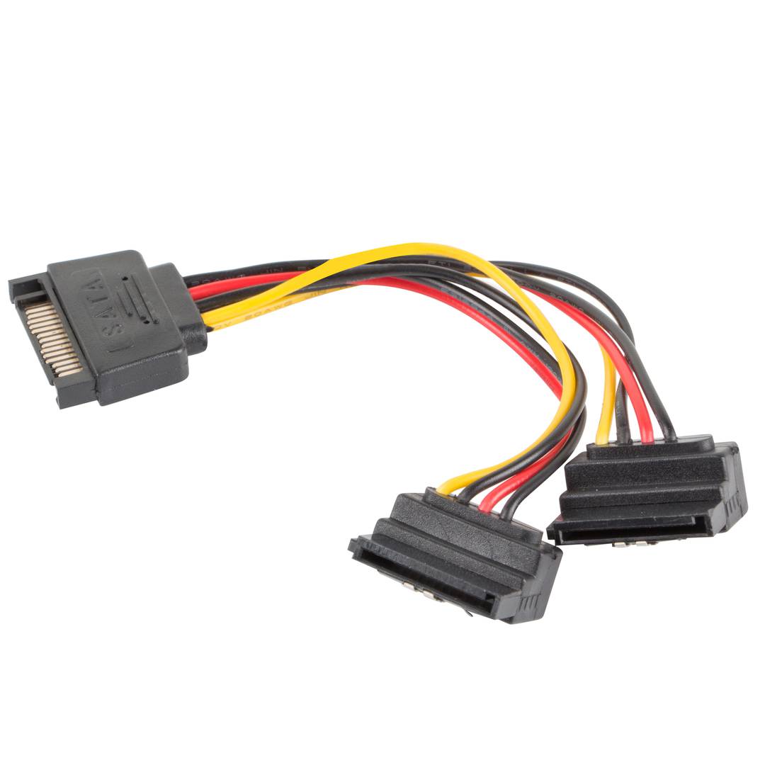 Cable d'alimentació de Lanberg SATA mascle a dues SATA femella 15 cm