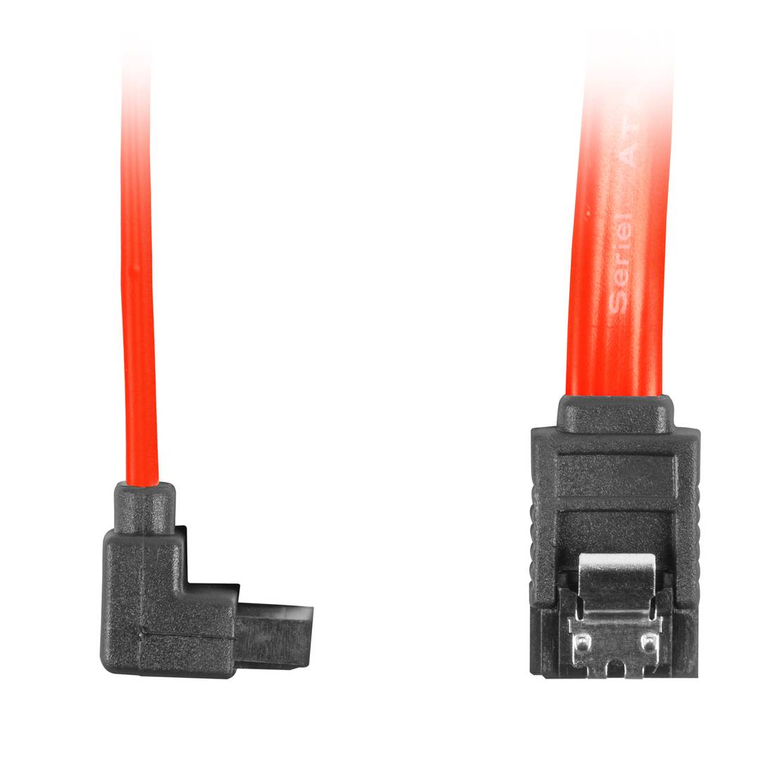 Câble data Lanberg F/F SATA II (3GB/s) 100cm avec clips métalliques coudés CA-SASA-13CC-0100-R