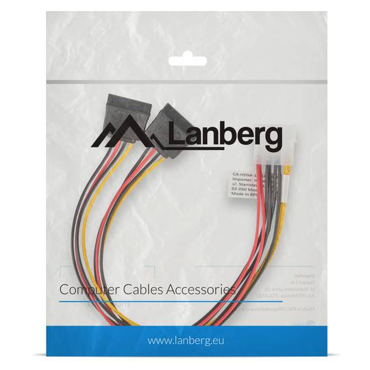Kabel Molex-Stecker 4-polig auf 2x SATA-Buchse 15-polig 30 cm Lanberg CA-HDSA-11CU-0030