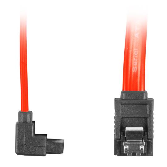 Câble de données Lanberg F/F SATA II (3 Go/s) 50 cm avec clips métalliques coudés CA-SASA-13CC-0050-R
