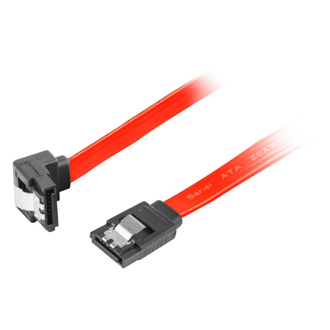 Câble de données Lanberg F/F SATA II (3 Go/s) 50 cm avec clips métalliques coudés CA-SASA-13CC-0050-R