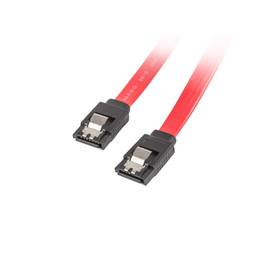 Kabel Sata Data III żeński na Sata Data III żeński czerwony metalowy klips 100cm by Lanberg CA-SASA-11CU-0100-R