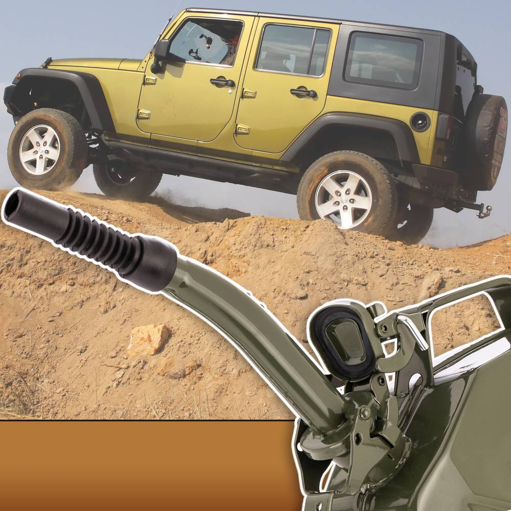 Afneembaar mondstuk metalen trommel voor benzine of diesel groen