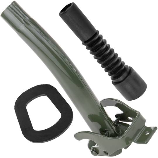 Afneembaar mondstuk metalen trommel voor benzine of diesel groen