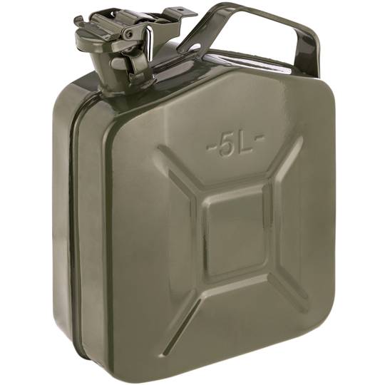 Metalen blik voor benzine of diesel 5 L groen