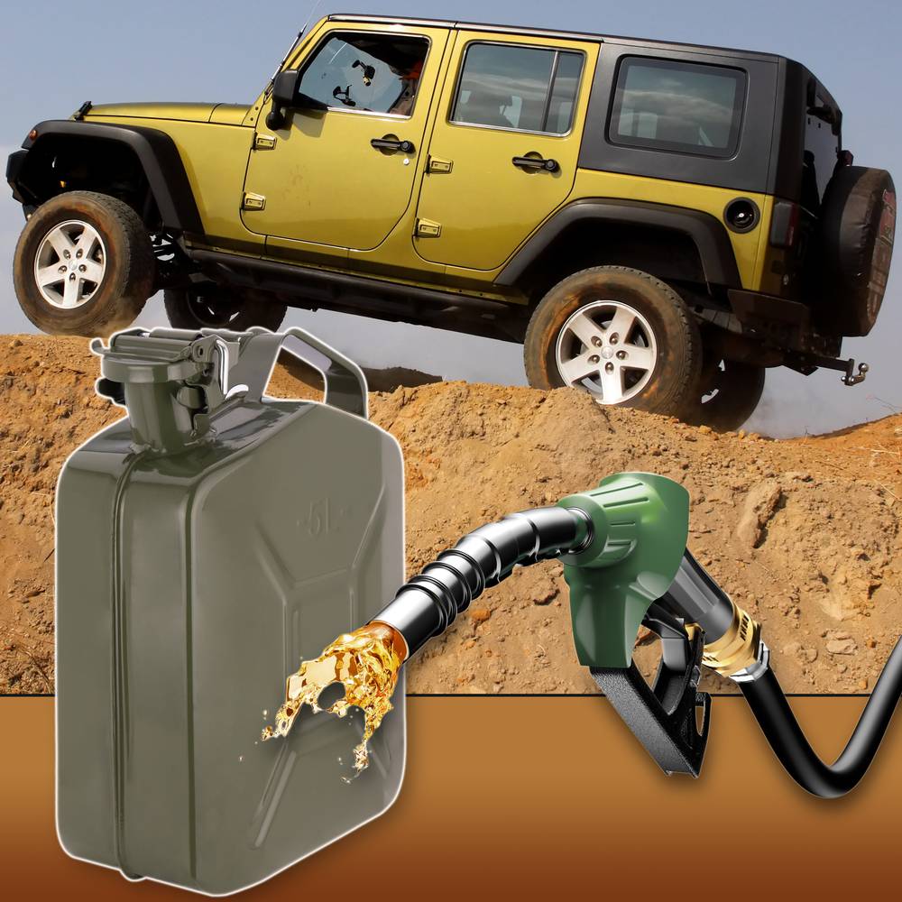 Metalen blik voor benzine of diesel 5 L groen