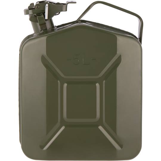 Metalen blik voor benzine of diesel 5 L groen