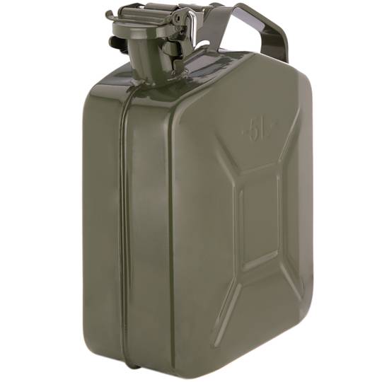 Metalen blik voor benzine of diesel 5 L groen