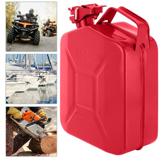 Metalen bus voor benzine of diesel 5 L rood