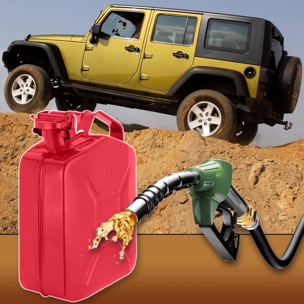 Metalen bus voor benzine of diesel 5 L rood