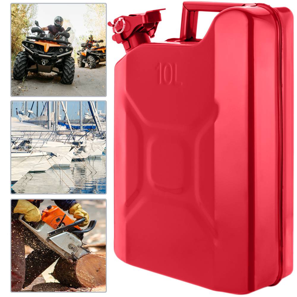 Metalen vat voor benzine of diesel 10 L rood