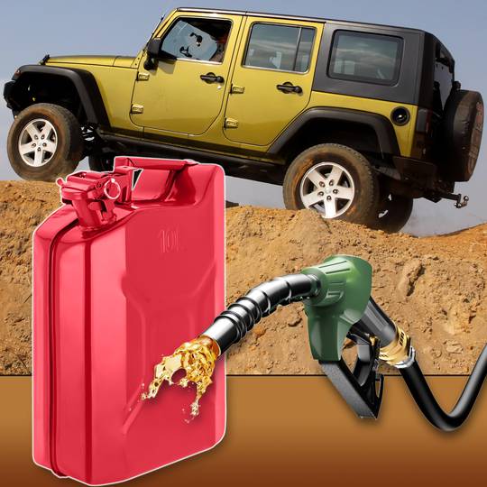 Metalen vat voor benzine of diesel 10 L rood