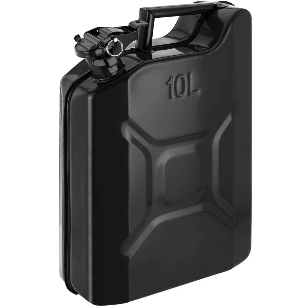 Metalen vat voor benzine of diesel 10 L zwart