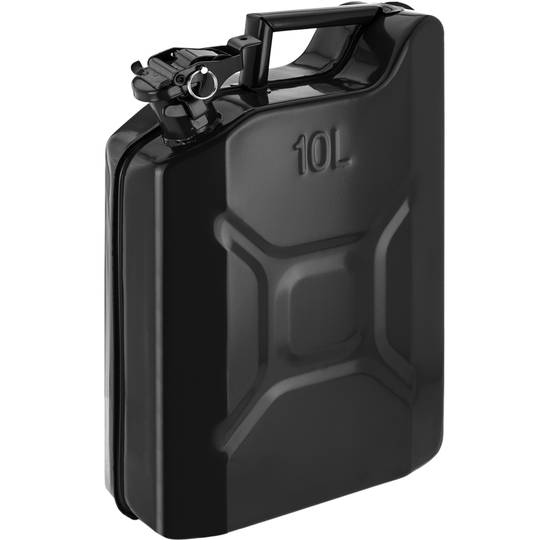 Metalen vat voor benzine of diesel 10 L zwart
