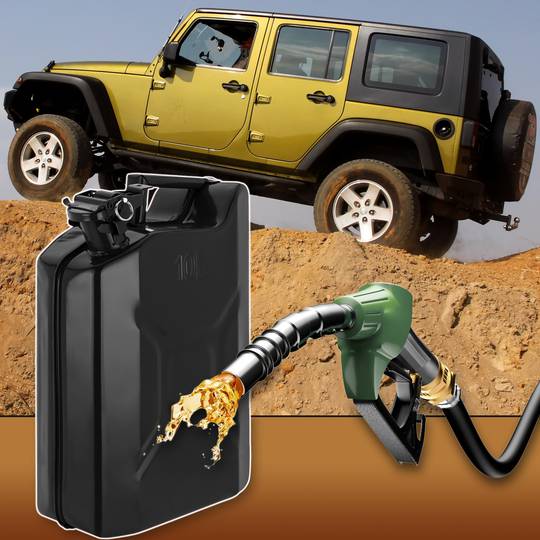 Metalen vat voor benzine of diesel 10 L zwart