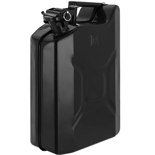 Metalen vat voor benzine of diesel 10 L zwart