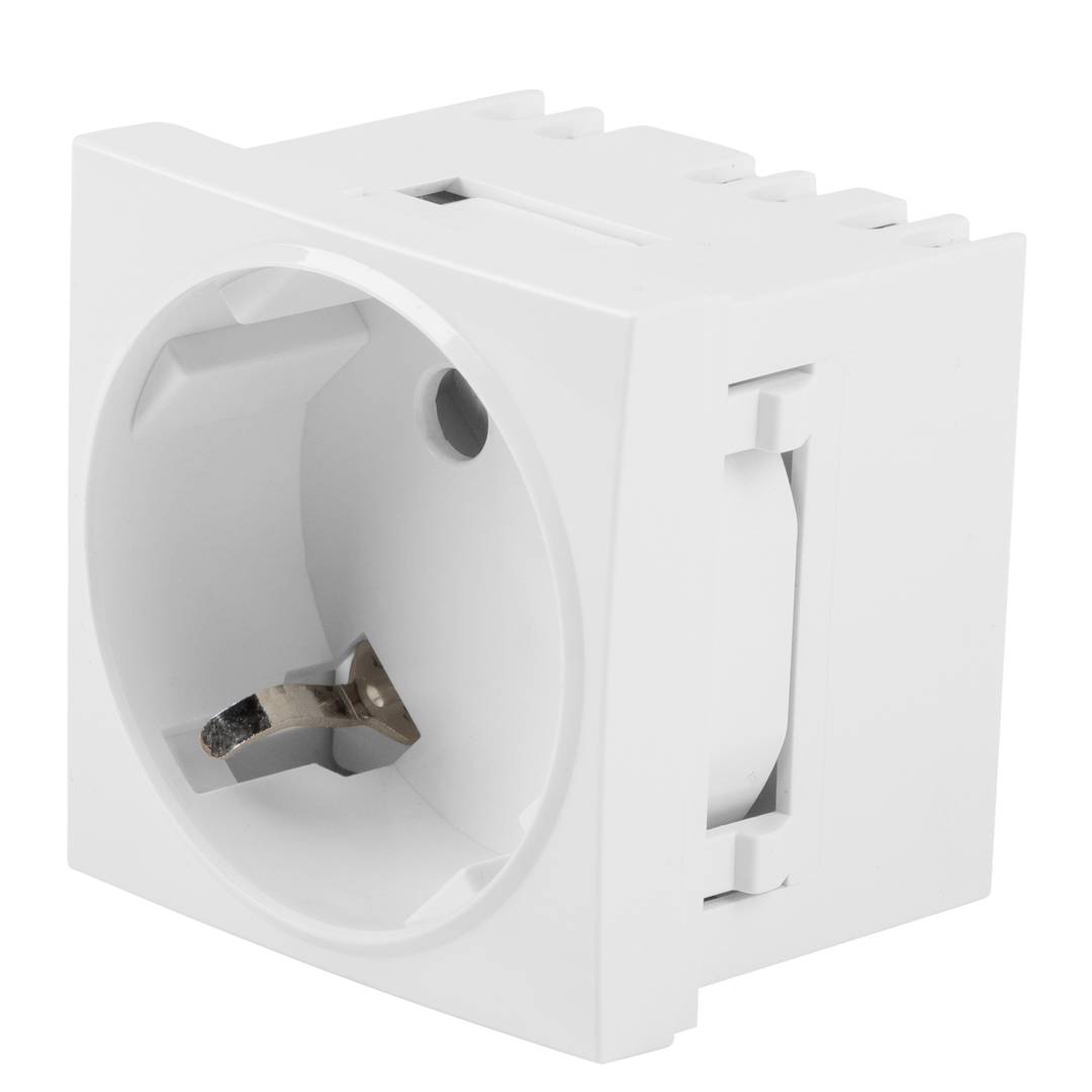 Lanberg AC-4545-FW wtyk typ F biały, wykonany z poliwęglanu (PC), 250 V, 16 A