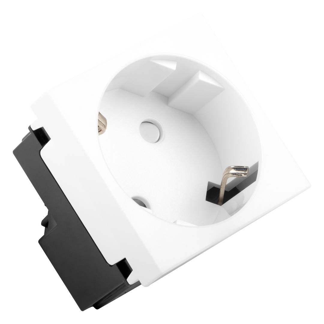 Lanberg AC-4545SW-FW Tipo F 250V 16A 50Hz Plug in Branco, Fabricado em Policarbonato (PC)