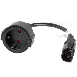 Lanberg adapter cable CA-C14E-10CC-0018-BK Schuko CEE7 female to IEC 320 C14 male 20 cm