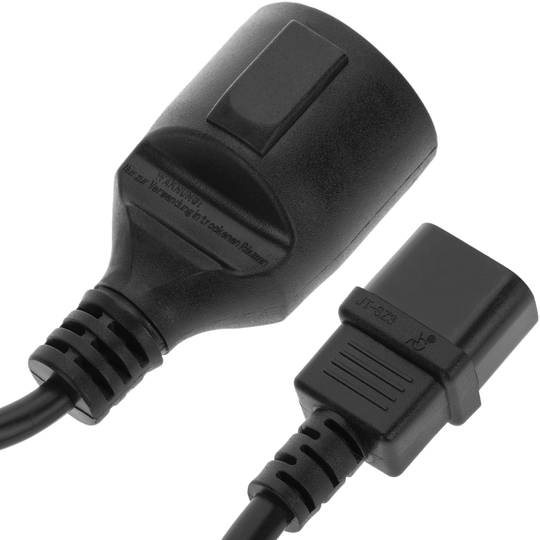 Cabo adaptador Lanberg CA-C14E-10CC-0018-BK Schuko CEE7 fêmea para IEC 320 C14 macho 20 cm