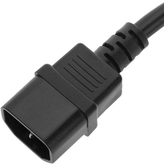 Cabo adaptador Lanberg CA-C14E-10CC-0018-BK Schuko CEE7 fêmea para IEC 320 C14 macho 20 cm