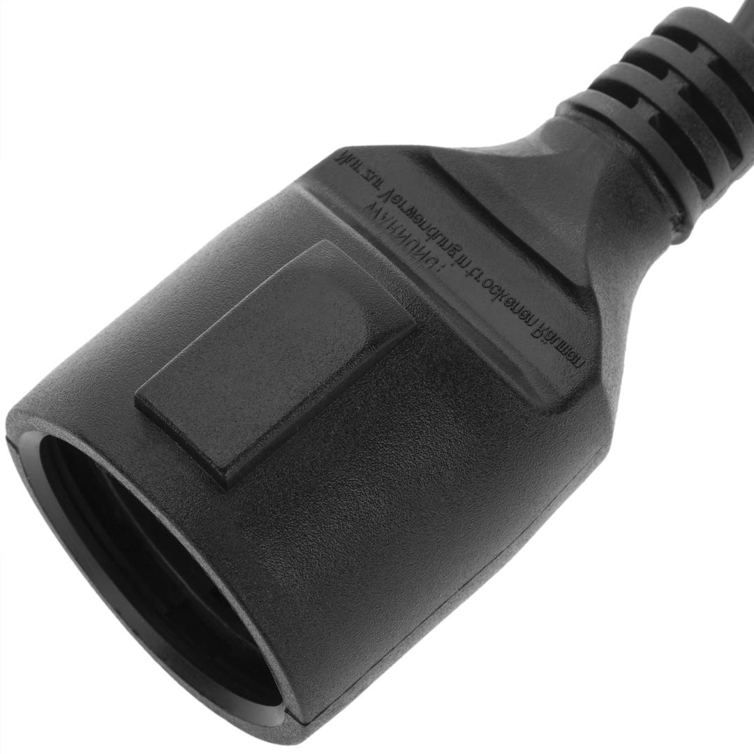 Cabo adaptador Lanberg CA-C14E-10CC-0018-BK Schuko CEE7 fêmea para IEC 320 C14 macho 20 cm