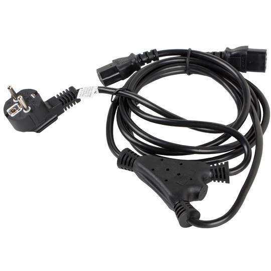 Cable de alimentación de Lanberg CA-C13C-13CC-0018-BK Schuko CEE 7/7 hembra a 2x IEC320 C13 2 m