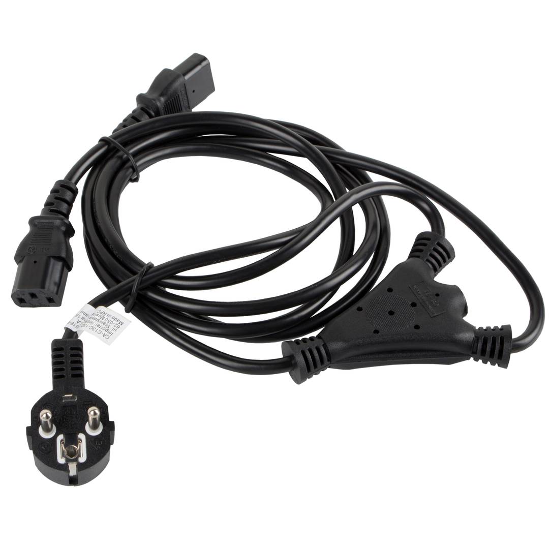 Cable de alimentación de Lanberg CA-C13C-13CC-0018-BK Schuko CEE 7/7 hembra a 2x IEC320 C13 2 m