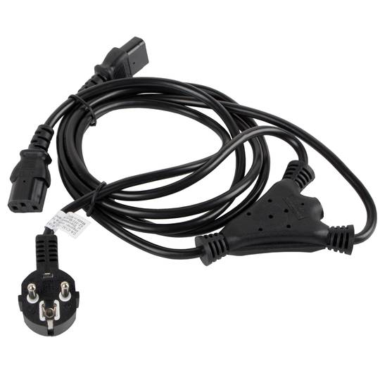 Cable de alimentación de Lanberg CA-C13C-13CC-0018-BK Schuko CEE 7/7 hembra a 2x IEC320 C13 2 m