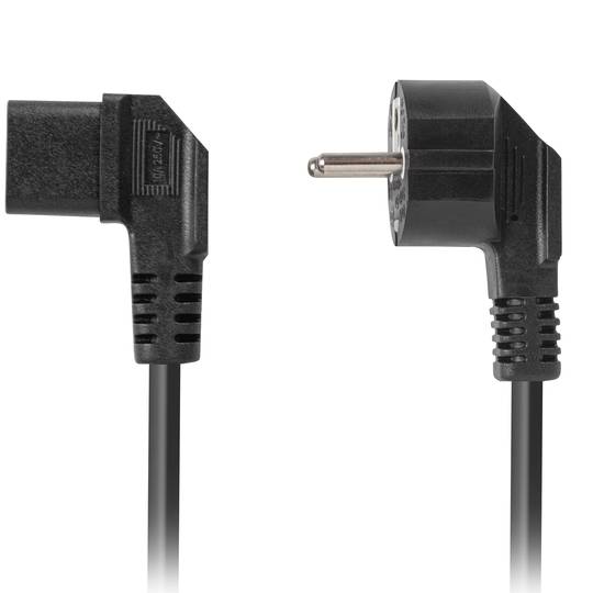 Cable de alimentación de Lanberg CA-C13C-12CC-0018-BK Schuko CEE 7/7 hembra a IEC320 C13 acodado 1.8 m