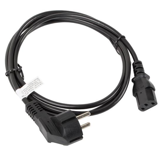 Lanberg Netzkabel CA-C13C-10CC-0018-BK Schuko CEE 7/7 Buchse auf IEC320 C13 2.5A 1.8m