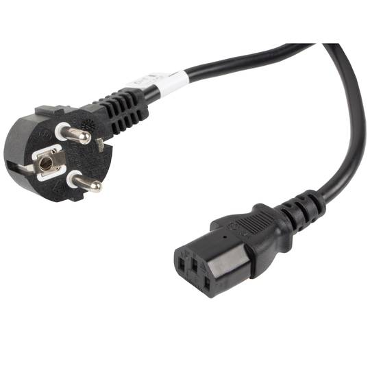 Lanberg Netzkabel CA-C13C-11CC-0100-BK Schuko CEE 7/7 Buchse auf IEC320 C13 10 m