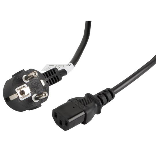 Lanberg Netzkabel CA-C13C-11CC-0030-BK Schuko CEE 7/7 Buchse auf IEC320 C13 3 m