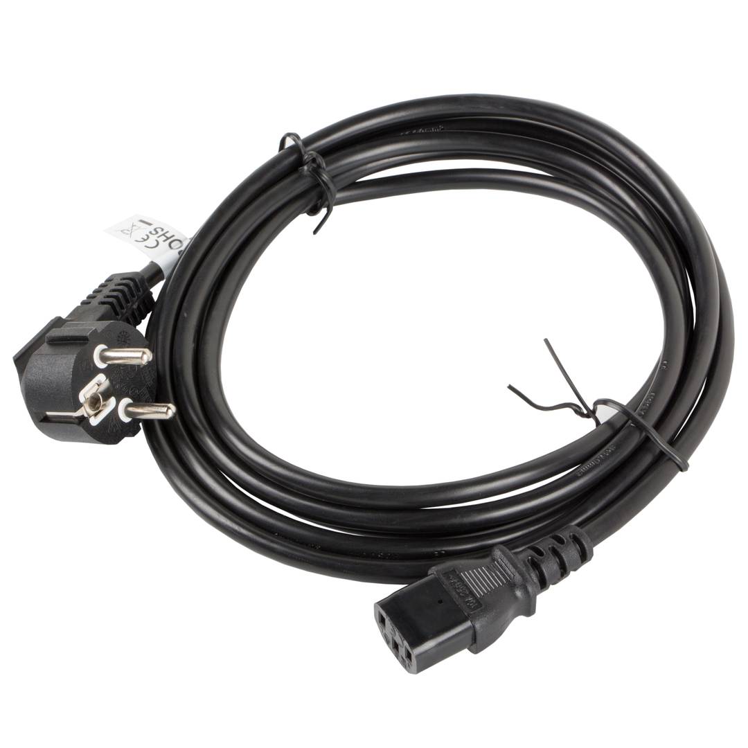 Lanberg Netzkabel CA-C13C-11CC-0030-BK Schuko CEE 7/7 Buchse auf IEC320 C13 3 m