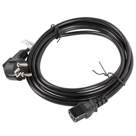 Lanberg Netzkabel CA-C13C-11CC-0030-BK Schuko CEE 7/7 Buchse auf IEC320 C13 3 m