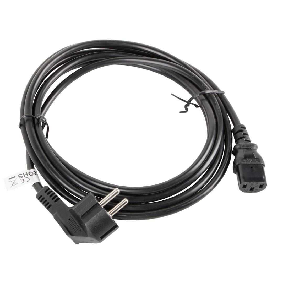 Lanberg Netzkabel CA-C13C-11CC-0030-BK Schuko CEE 7/7 Buchse auf IEC320 C13 3 m