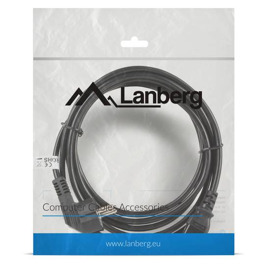 Lanberg Netzkabel CA-C13C-11CC-0030-BK Schuko CEE 7/7 Buchse auf IEC320 C13 3 m