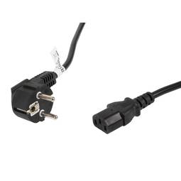 Cabo de alimentação Lanberg CA-C13C-11CC-0050-BK Schuko CEE 7/7 fêmea para IEC320 C13 5 m
