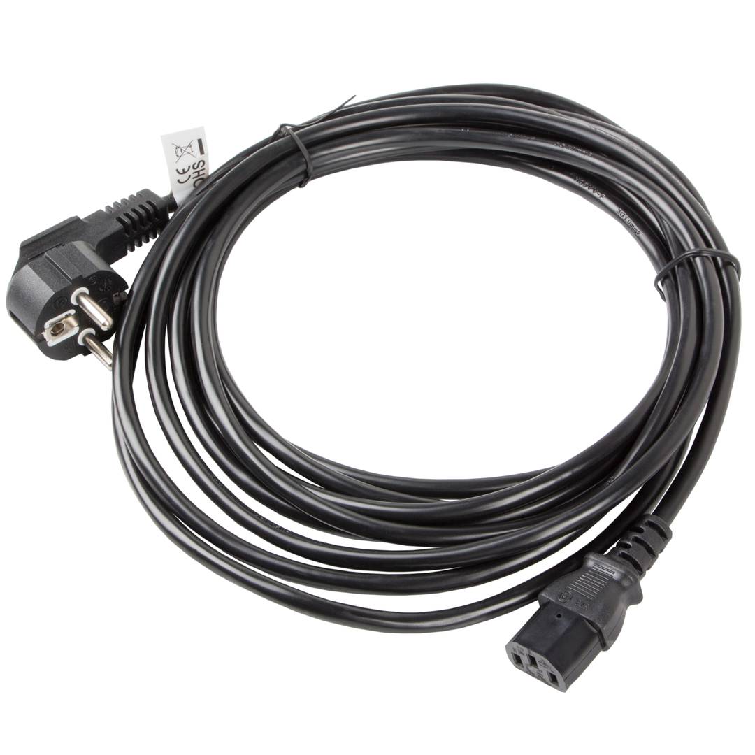 Cabo de alimentação Lanberg CA-C13C-11CC-0050-BK Schuko CEE 7/7 fêmea para IEC320 C13 5 m