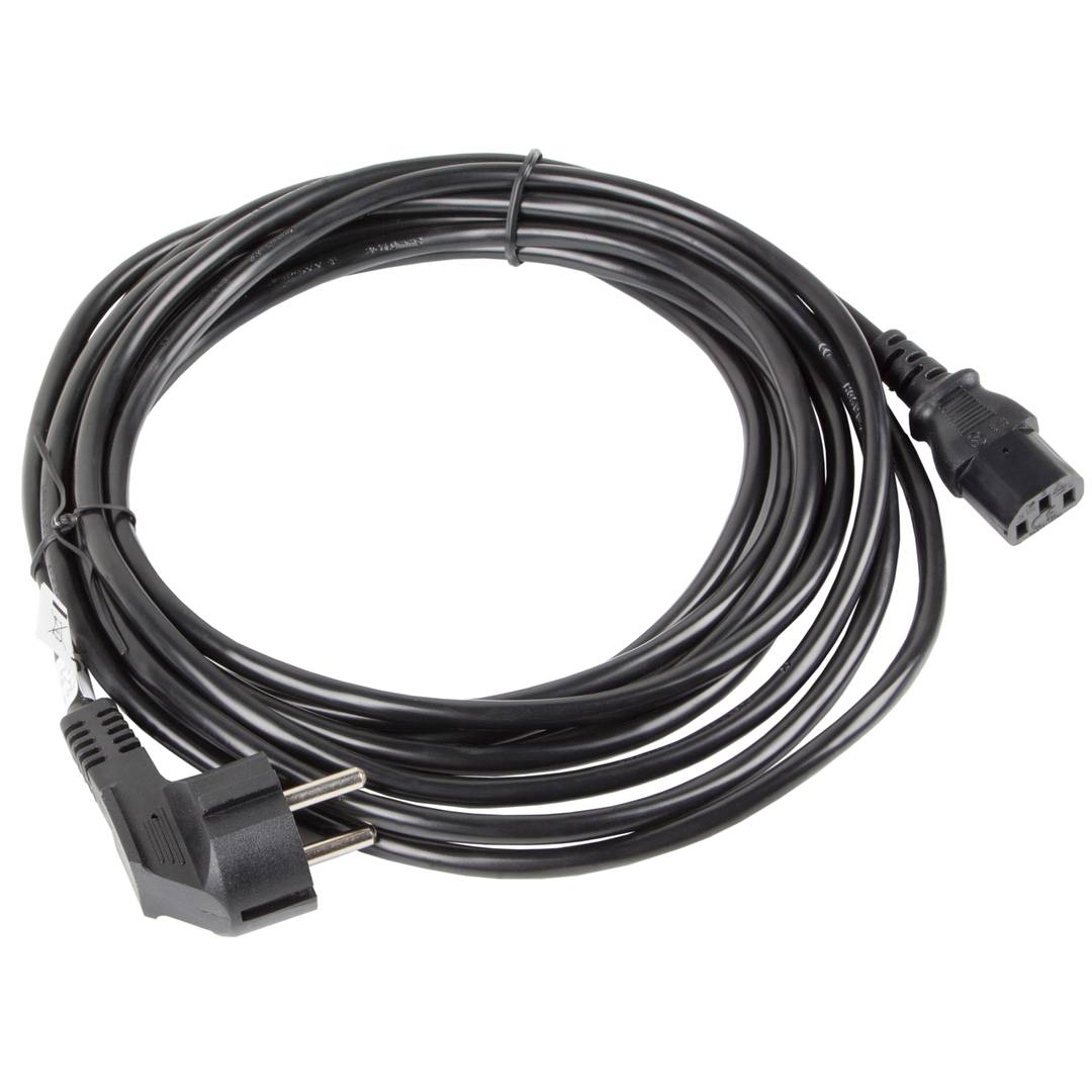 Cabo de alimentação Lanberg CA-C13C-11CC-0050-BK Schuko CEE 7/7 fêmea para IEC320 C13 5 m