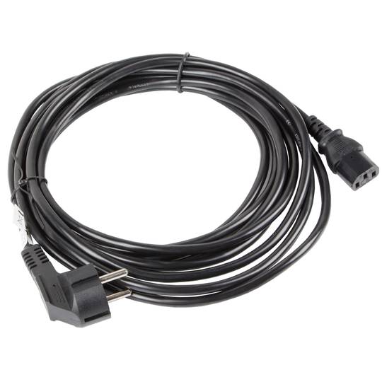 Cabo de alimentação Lanberg CA-C13C-11CC-0050-BK Schuko CEE 7/7 fêmea para IEC320 C13 5 m