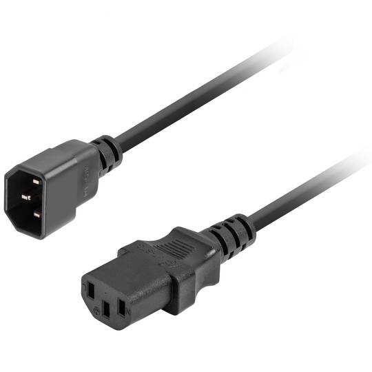 Cable allargador d'alimentació CPU de Lanberg IEC320 C13 femella a IEC320 C14 mascle 1.8 m