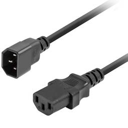 Cabo de extensão de alimentação da CPU Lanberg IEC320 C13 fêmea para IEC320 C14 macho VDE 1,8 m